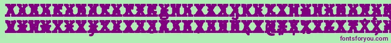 JMH Typewriter mono Black Cross-fontti – violetit fontit vihreällä taustalla
