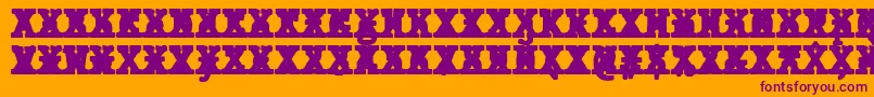 Fonte JMH Typewriter mono Black Cross – fontes roxas em um fundo laranja