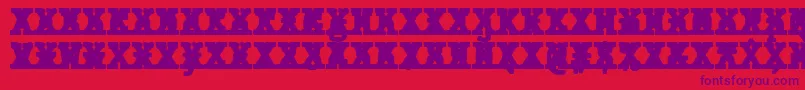 JMH Typewriter mono Black Cross-Schriftart – Violette Schriften auf rotem Hintergrund