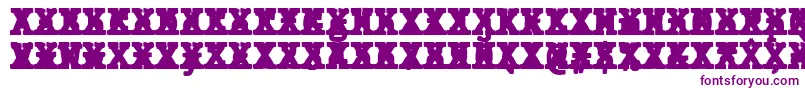 フォントJMH Typewriter mono Black Cross – 白い背景に紫のフォント
