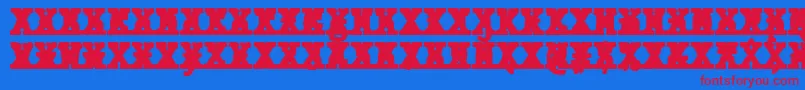 Fonte JMH Typewriter mono Black Cross – fontes vermelhas em um fundo azul