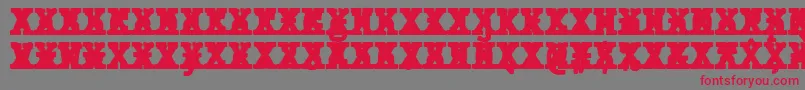 JMH Typewriter mono Black Cross Font – Red Fonts on Gray Background