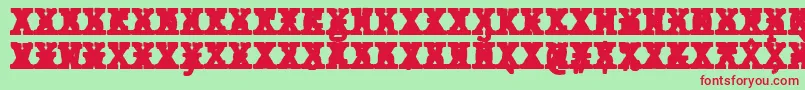 Шрифт JMH Typewriter mono Black Cross – красные шрифты на зелёном фоне