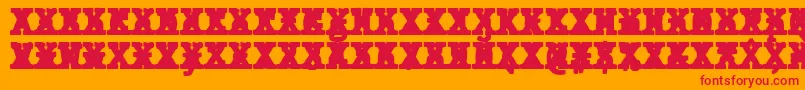 JMH Typewriter mono Black Cross Font – Red Fonts on Orange Background