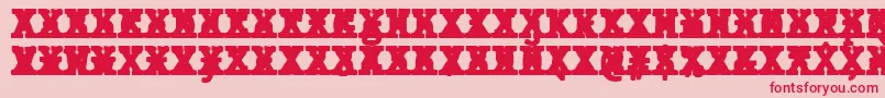 JMH Typewriter mono Black Cross Font – Red Fonts on Pink Background