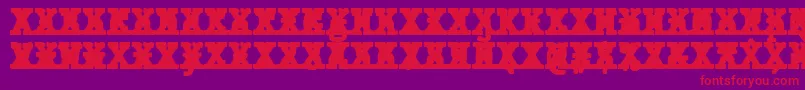 Fonte JMH Typewriter mono Black Cross – fontes vermelhas em um fundo violeta