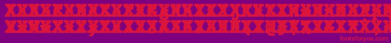フォントJMH Typewriter mono Black Cross – 紫の背景に赤い文字