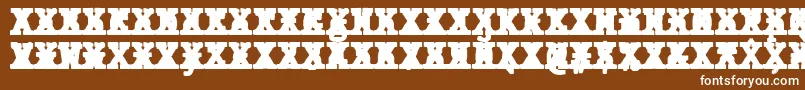 JMH Typewriter mono Black Cross-Schriftart – Weiße Schriften auf braunem Hintergrund