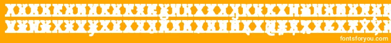 Fonte JMH Typewriter mono Black Cross – fontes brancas em um fundo laranja