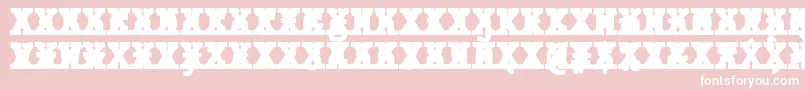 JMH Typewriter mono Black Cross-fontti – valkoiset fontit vaaleanpunaisella taustalla