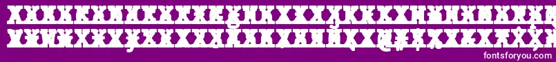 JMH Typewriter mono Black Cross-Schriftart – Weiße Schriften auf violettem Hintergrund
