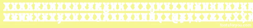 Fonte JMH Typewriter mono Black Cross – fontes brancas em um fundo amarelo