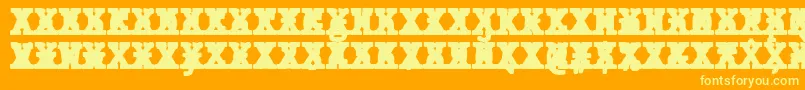 Шрифт JMH Typewriter mono Black Cross – жёлтые шрифты на оранжевом фоне