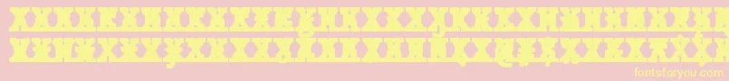 Fonte JMH Typewriter mono Black Cross – fontes amarelas em um fundo rosa