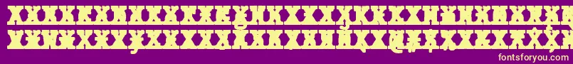 JMH Typewriter mono Black Cross-fontti – keltaiset fontit violetilla taustalla