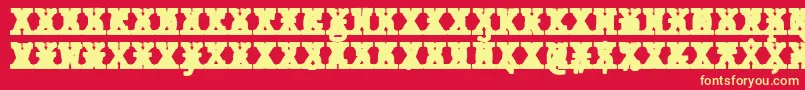 JMH Typewriter mono Black Cross Font – Yellow Fonts on Red Background