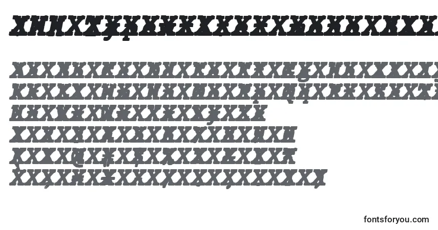 Шрифт JMH Typewriter mono Black Italic Cross – алфавит, цифры, специальные символы