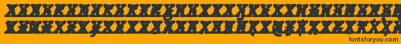 JMH Typewriter mono Black Italic Cross Font – Black Fonts on Orange Background
