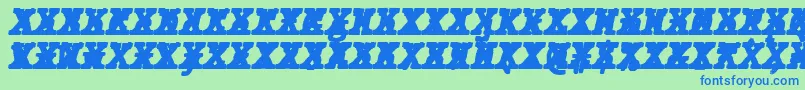 JMH Typewriter mono Black Italic Cross Font – Blue Fonts on Green Background