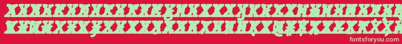 JMH Typewriter mono Black Italic Cross Font – Green Fonts on Red Background