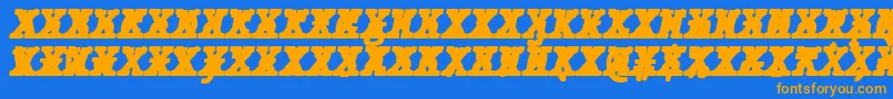 JMH Typewriter mono Black Italic Cross Font – Orange Fonts on Blue Background
