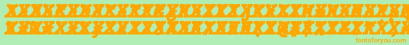 JMH Typewriter mono Black Italic Cross Font – Orange Fonts on Green Background