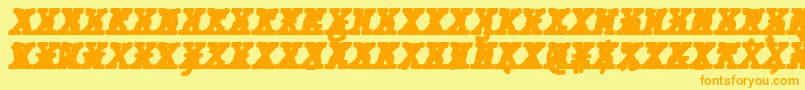 JMH Typewriter mono Black Italic Cross Font – Orange Fonts on Yellow Background