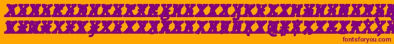 JMH Typewriter mono Black Italic Cross Font – Purple Fonts on Orange Background