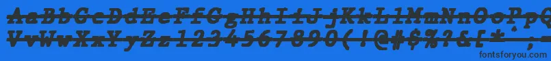 Шрифт JMH Typewriter mono Black Italic Over – чёрные шрифты на синем фоне