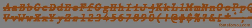 JMH Typewriter mono Black Italic Over Font – Brown Fonts on Gray Background