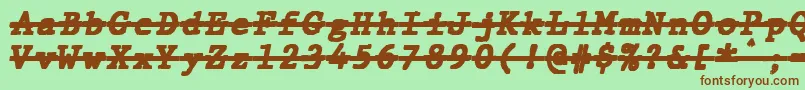 Police JMH Typewriter mono Black Italic Over – polices brunes sur fond vert
