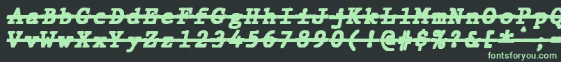 JMH Typewriter mono Black Italic Over Font – Green Fonts on Black Background