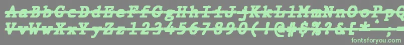 JMH Typewriter mono Black Italic Over Font – Green Fonts on Gray Background
