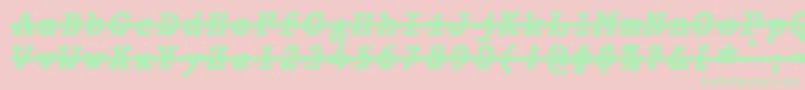 JMH Typewriter mono Black Italic Over Font – Green Fonts on Pink Background