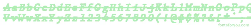 JMH Typewriter mono Black Italic Over Font – Green Fonts on White Background
