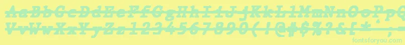 JMH Typewriter mono Black Italic Over-Schriftart – Grüne Schriften auf gelbem Hintergrund