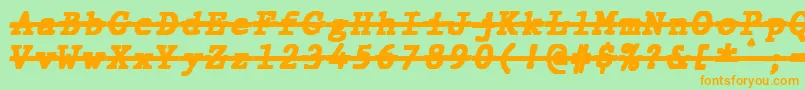 JMH Typewriter mono Black Italic Over Font – Orange Fonts on Green Background