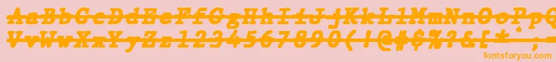 Police JMH Typewriter mono Black Italic Over – polices orange sur fond rose