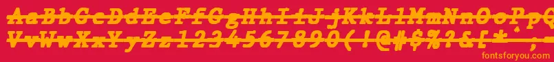 JMH Typewriter mono Black Italic Over Font – Orange Fonts on Red Background