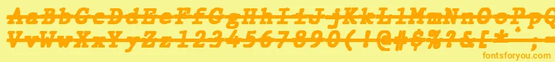 JMH Typewriter mono Black Italic Over Font – Orange Fonts on Yellow Background