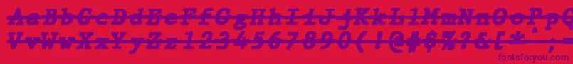 フォントJMH Typewriter mono Black Italic Over – 赤い背景に紫のフォント
