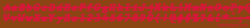 JMH Typewriter mono Black Italic Over Font – Red Fonts on Brown Background