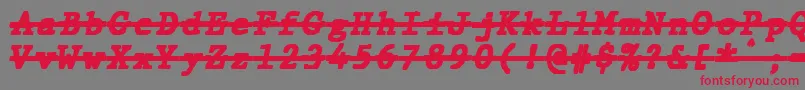JMH Typewriter mono Black Italic Over Font – Red Fonts on Gray Background