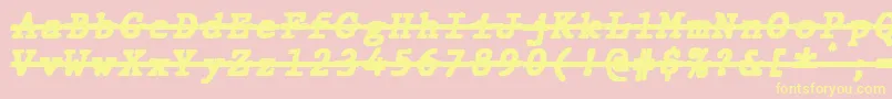 JMH Typewriter mono Black Italic Over Font – Yellow Fonts on Pink Background