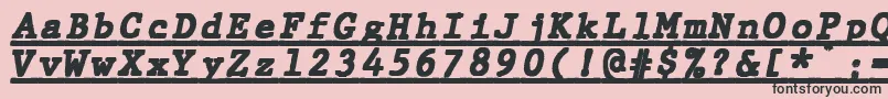 フォントJMH Typewriter mono Black Italic Under – ピンクの背景に黒い文字