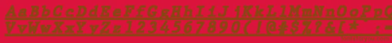 JMH Typewriter mono Black Italic Under Font – Brown Fonts on Red Background