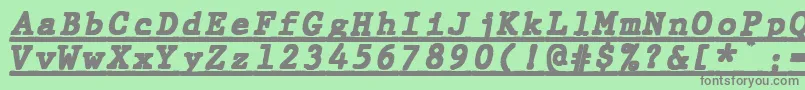 JMH Typewriter mono Black Italic Under Font – Gray Fonts on Green Background