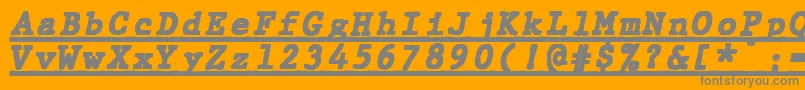 JMH Typewriter mono Black Italic Under Font – Gray Fonts on Orange Background