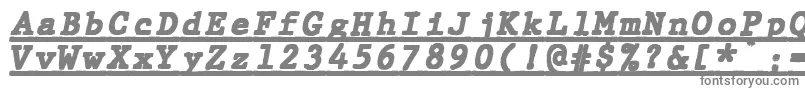 フォントJMH Typewriter mono Black Italic Under – 白い背景に灰色の文字