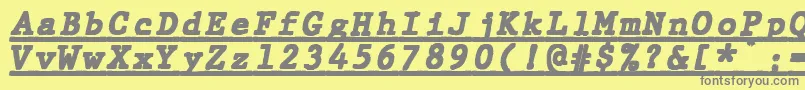 JMH Typewriter mono Black Italic Under Font – Gray Fonts on Yellow Background